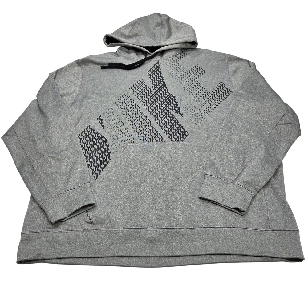 Nike Therma-FIT Graphic Pullover Hoodie Mens XXL Gray 651630-063 Fleece